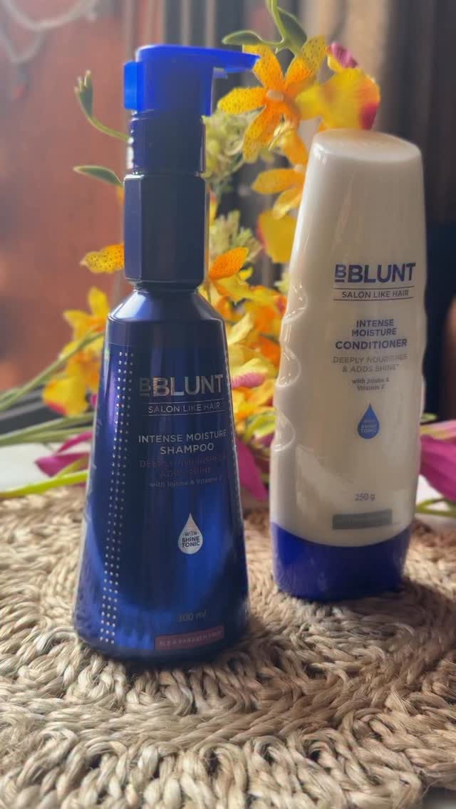 Instagram post by @motwanimegha for BBlunt. Caption reads: #ad Sealed the deal with BBLUNT Intense Moisture....