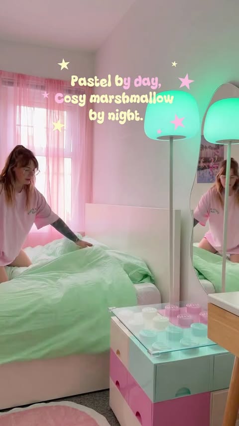 Instagram post by @by.samscott for Govee. Caption reads: Ad. Pastel marshmallow moods! 😍 The right....