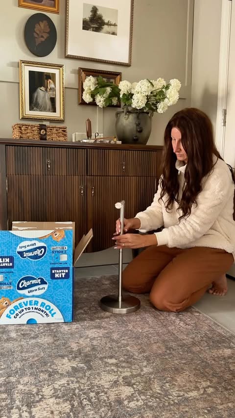 Instagram post by @theedgewoodhome for Charmin. Caption reads: Comment ROLL for a link! #AD #charminpartner Okay....