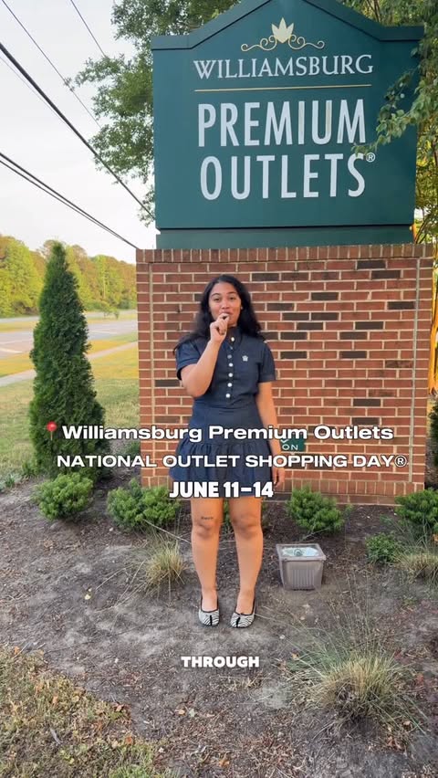 Instagram post by @lavashiaa for Premium Outlets. Caption reads: Catch me shopping deals on NATIONAL OUTLET....