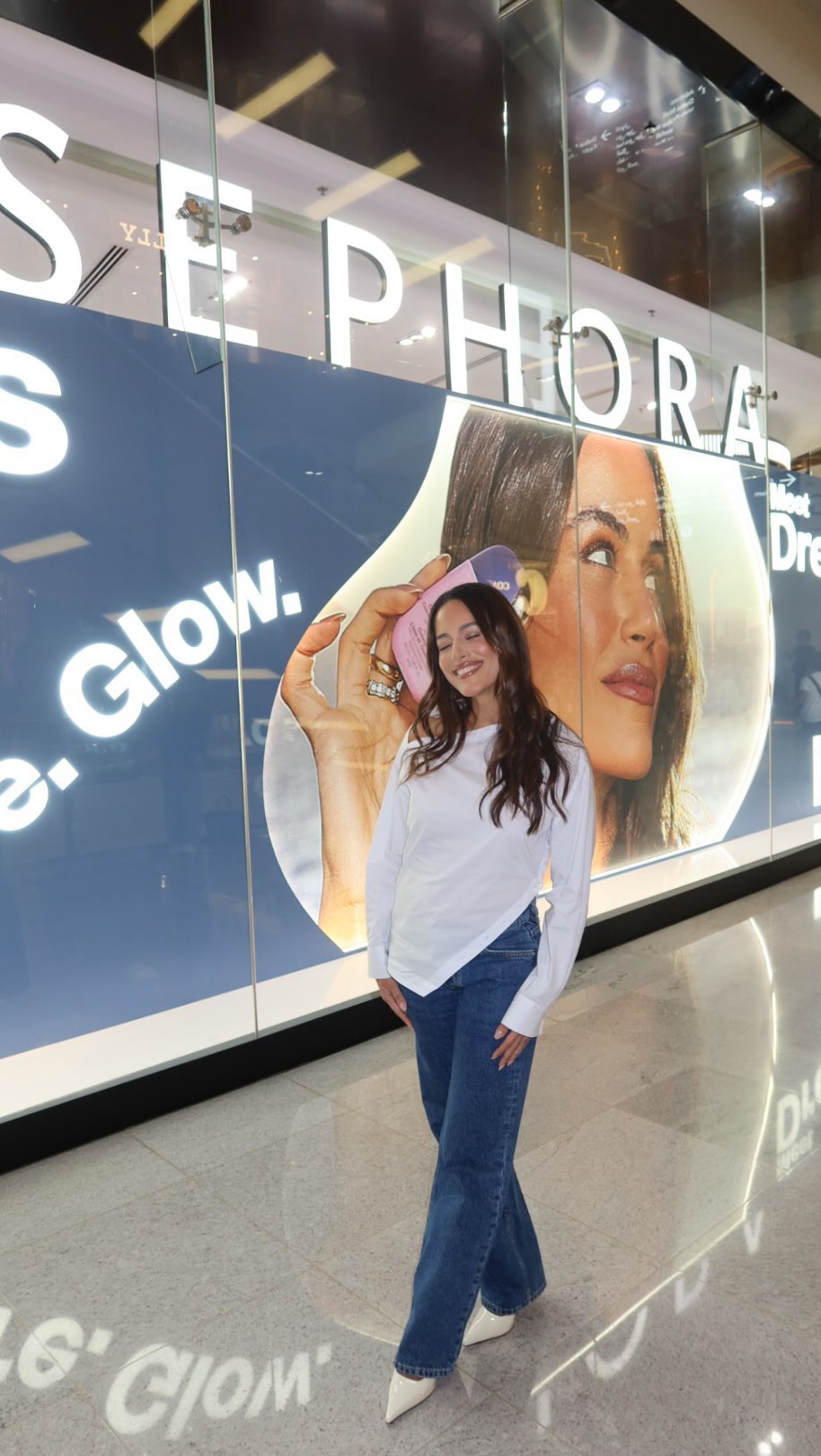 Instagram post by @sheena for Kosas. Caption reads: kosas 💛 @sephoramiddleeast. so excited to be back....