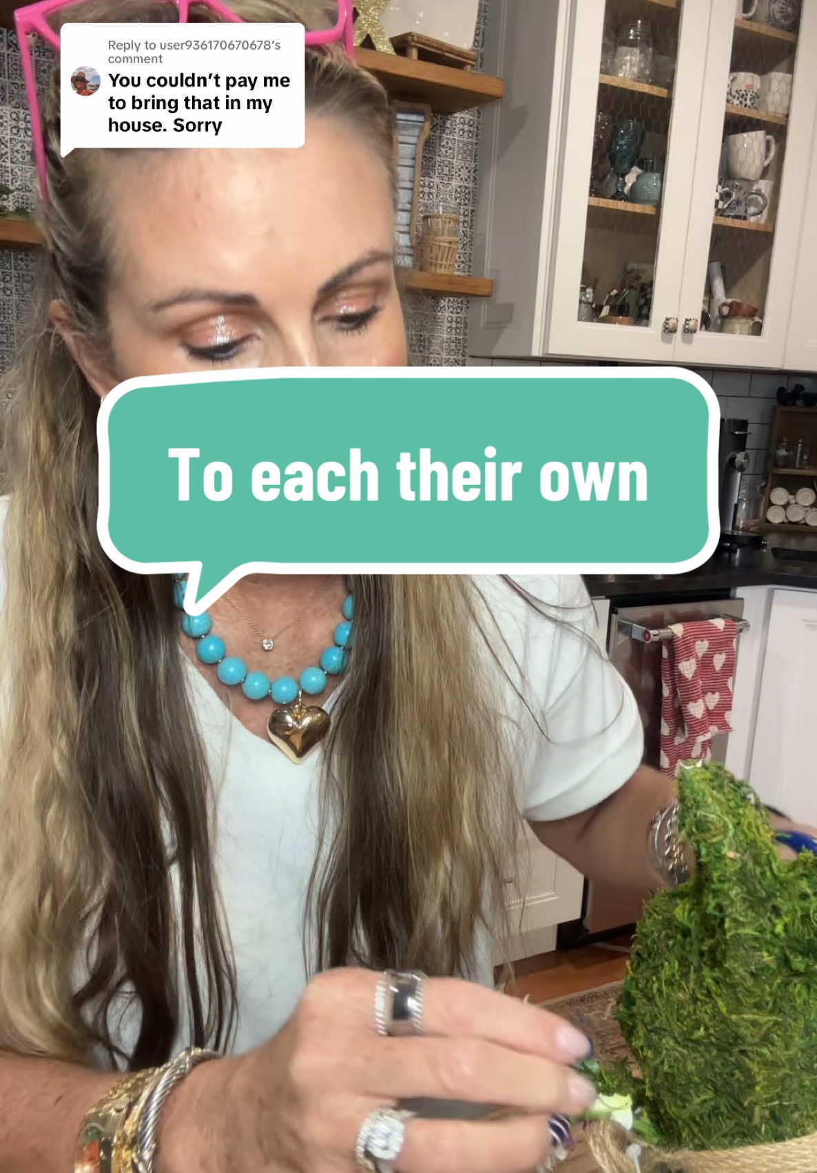 TikTok post by @sofloridagirl for QVC. Caption reads: [...] they look so much better with no flowers....