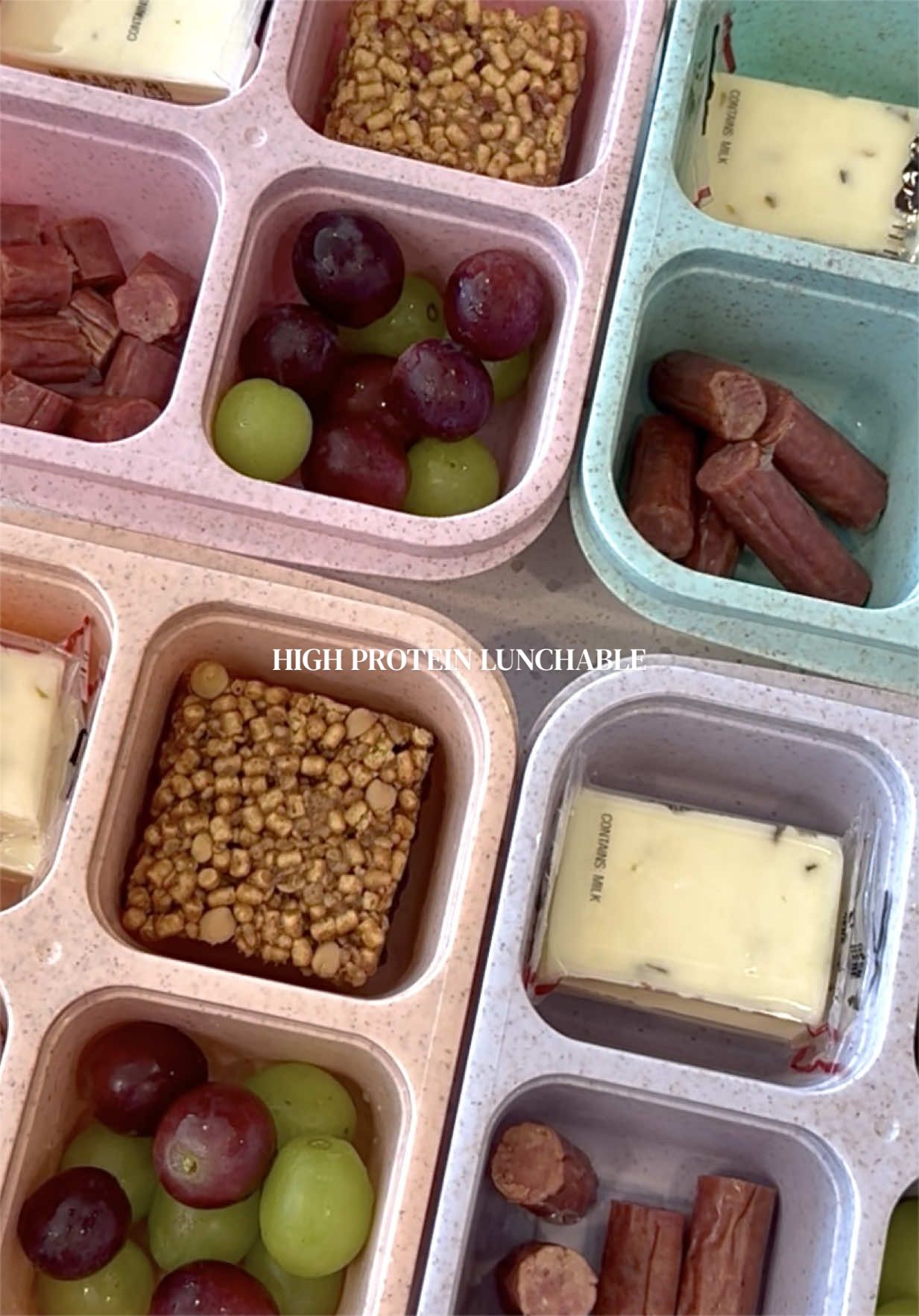 TikTok post by @stephanienunez_ for Mezcla. Caption reads: [...] #highprotein #asmr #restock #snacks....