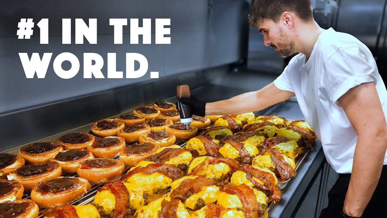 YouTube post by @alvinzhoufilms for CookUnity. Caption reads: The World's #1 Cheeseburger That Sells Over 40,000....