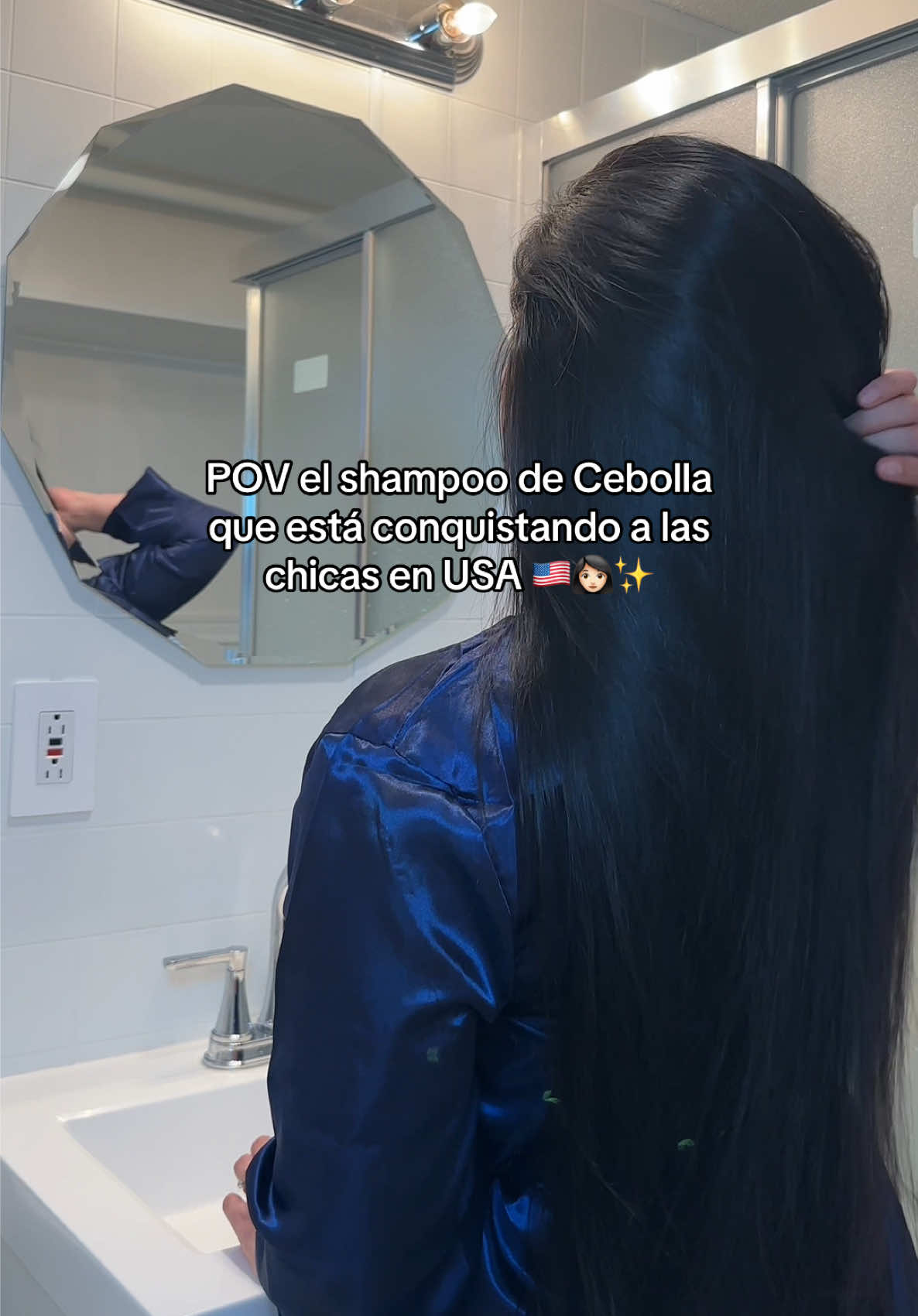 TikTok post by @marcegarcia1222 for Natural Sant México. Caption reads: POV el Shampoo de Cebolla que está conquistando a....