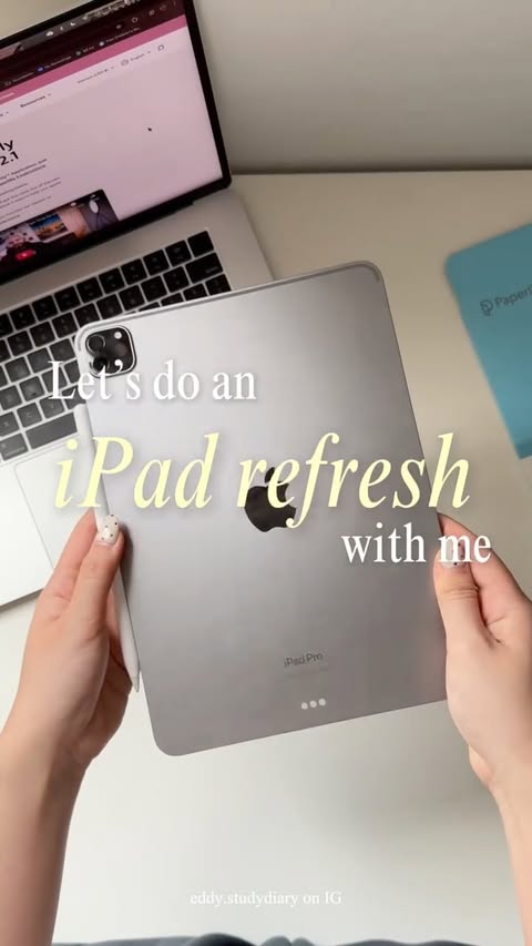 Instagram post by @eddy.studydiary for Paperlike. Caption reads: A new year, a fresh start, and a little iPad....