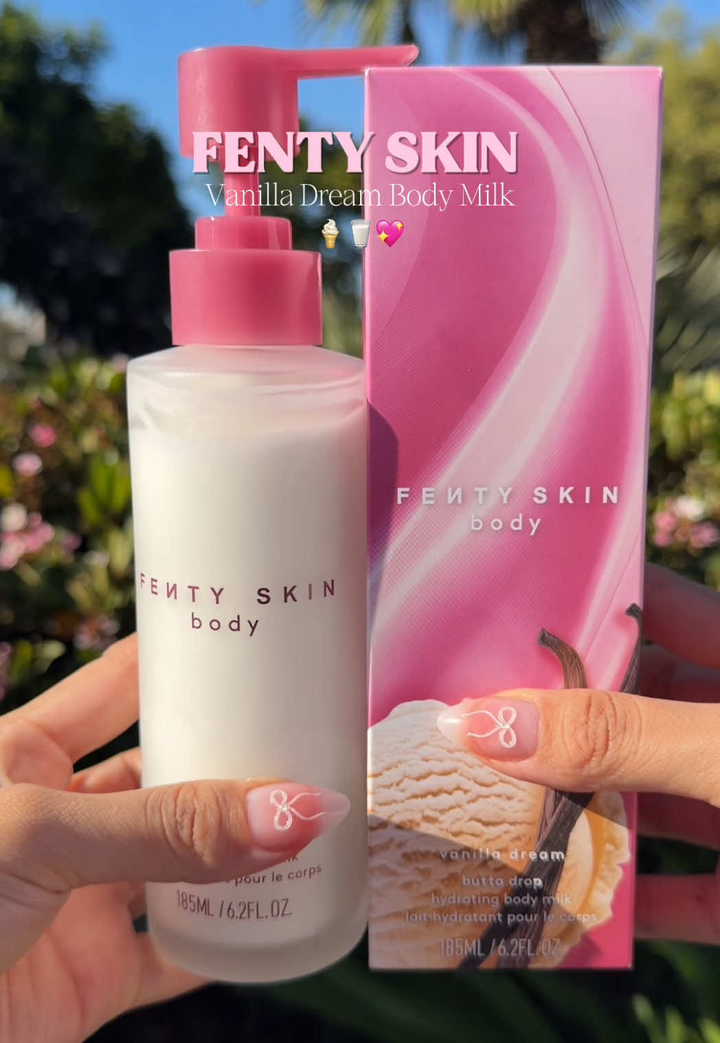 TikTok post by an influencer for Fenty Beauty. Caption reads: It’s back! 💖 @Fenty Beauty #fentyvanilladream....