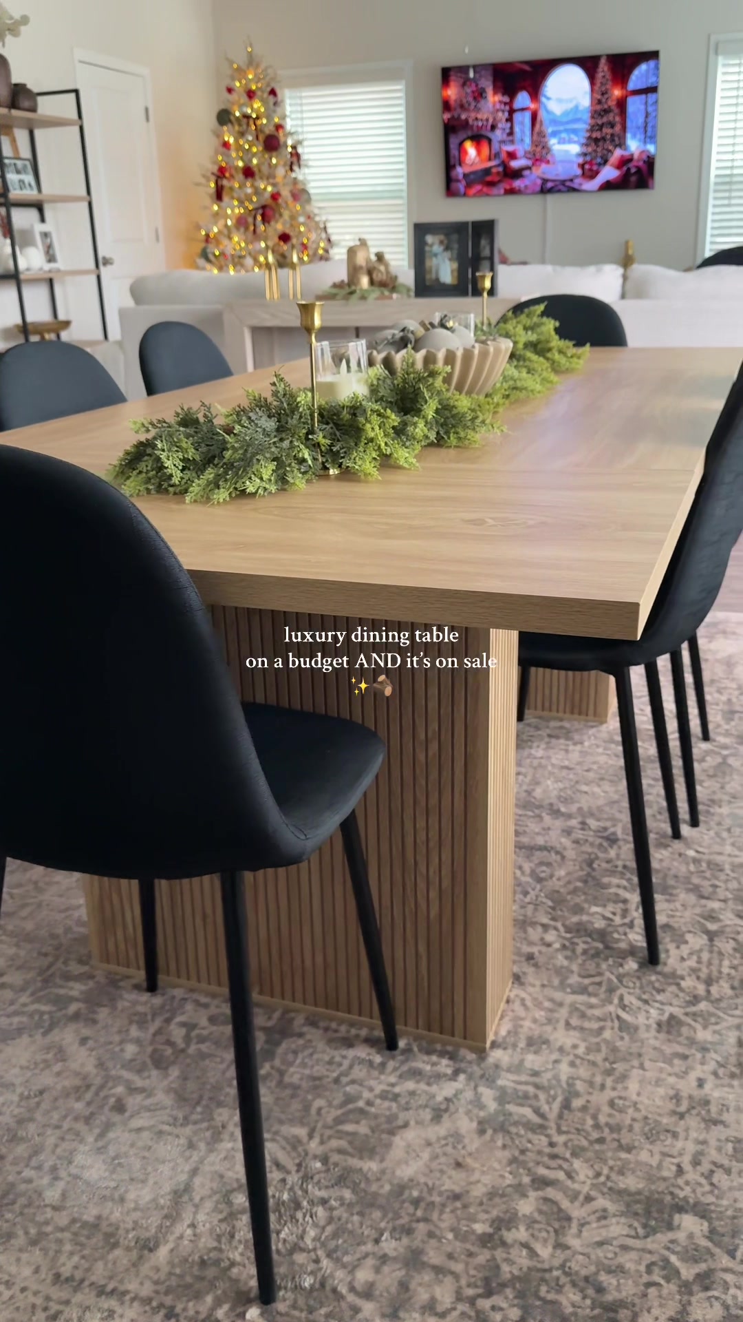 TikTok post by @thekatherinegarcia for Giratree. Caption reads: Grab this modern dining table by @GiraTree while....