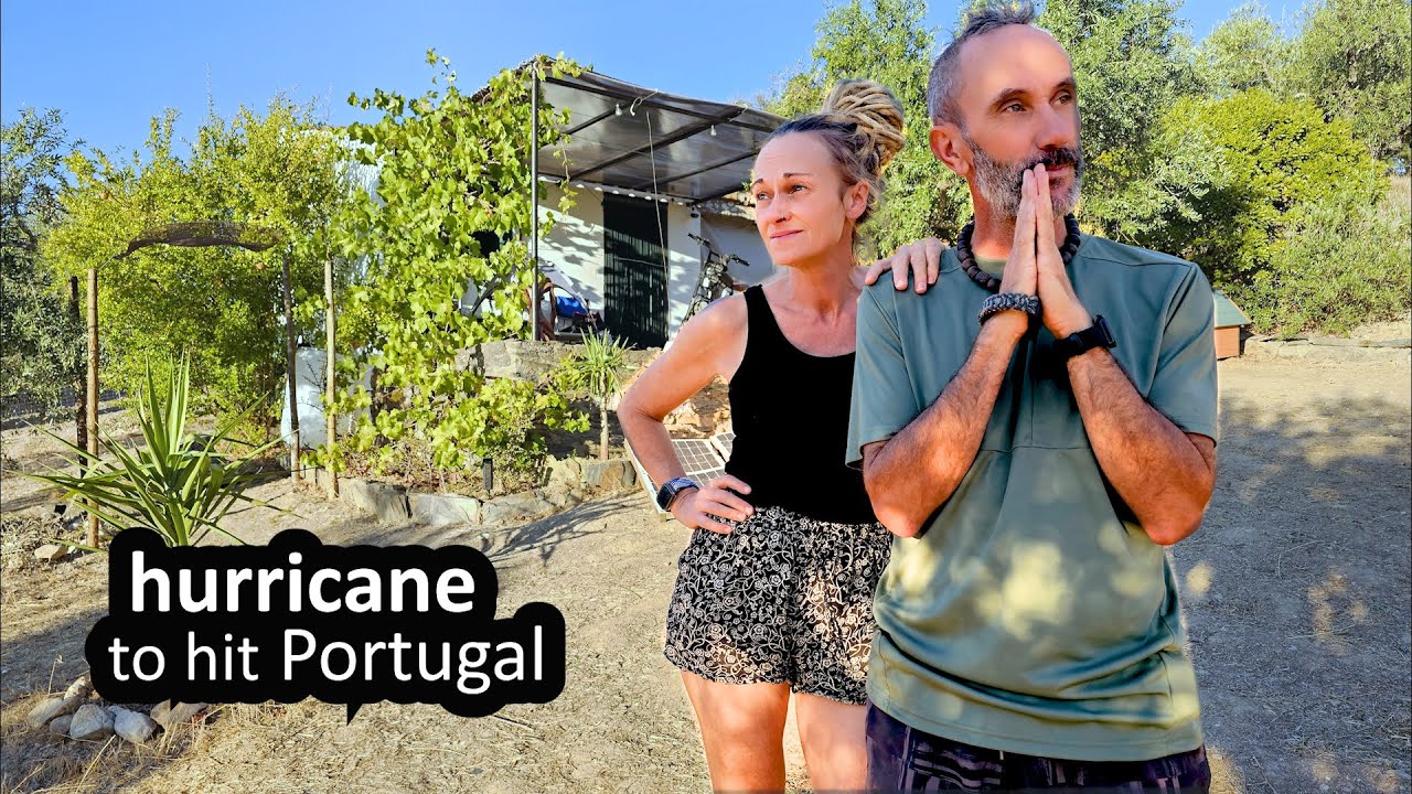 YouTube post by @theexPAWers for EcoFlow. Caption reads: WORRIED ABOUT OUR OFF GRID HOMESTEAD - PORTUGAL....