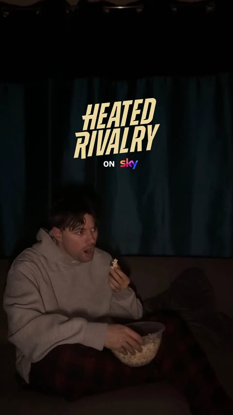 Instagram post by @saamcarr for Sky TV. Caption reads: [...] Heated Rivalry are available to watch on....