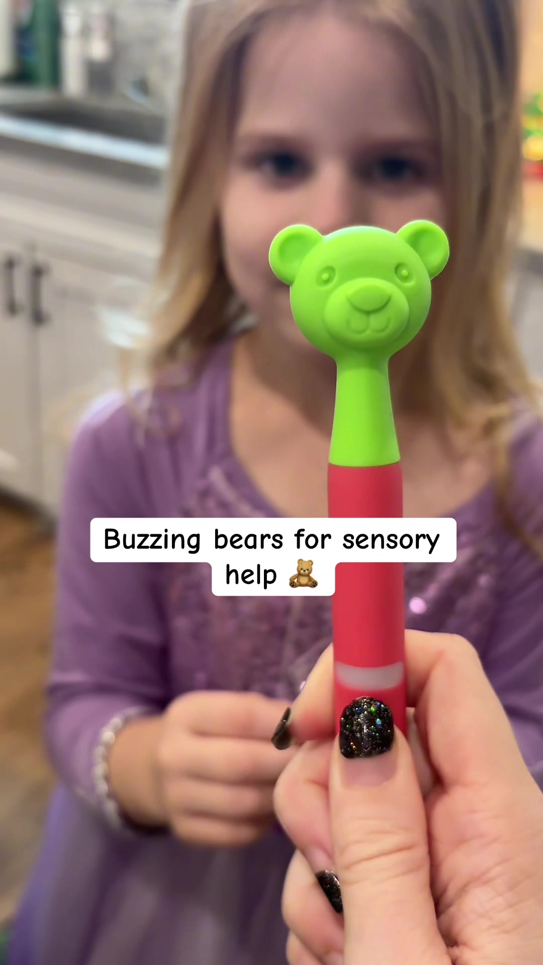 TikTok post by @realmombestie for Special Supplies. Caption reads: @Special Supplies #buzzbuddy #sensorytools.