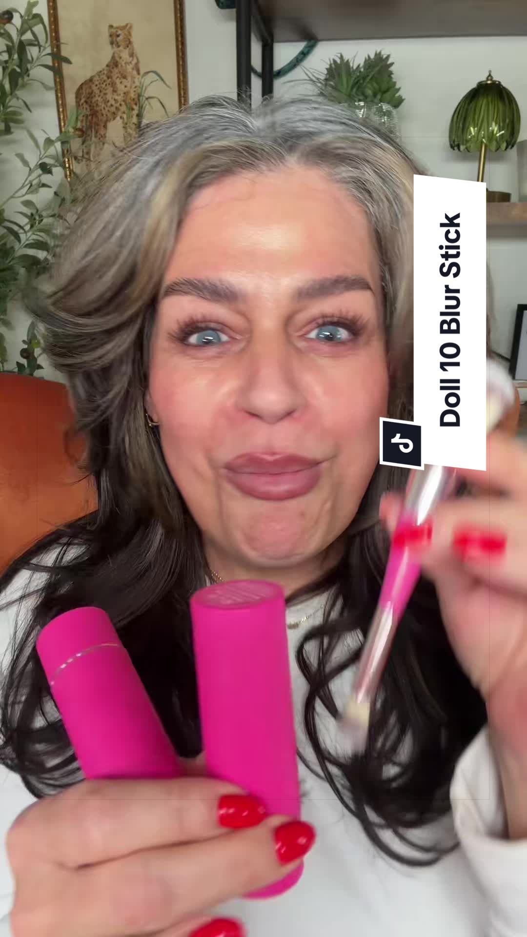TikTok post by @seaswan6 for Doll 10 Beauty. Caption reads: @Doll 10 Beauty peptide blur stick in 57 year old....
