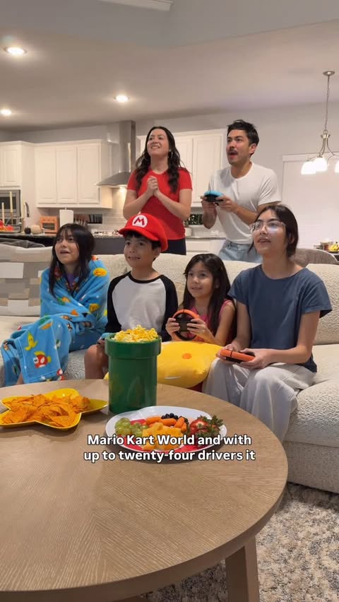 Instagram post by @ricky_and_lesly for Nintendo. Caption reads: #NintendoPartner Game nights with the family are....