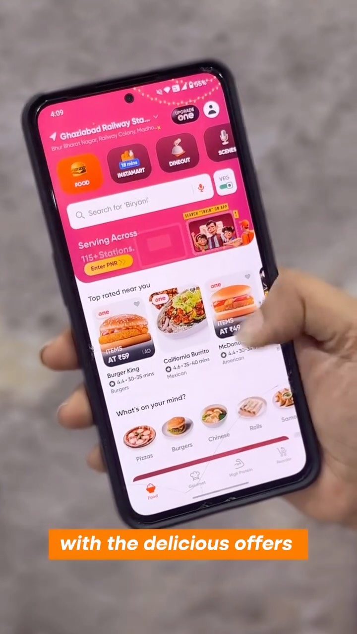 Instagram post by @haqqsefoodie for Swiggy. Caption reads: Ghaziabad foodies, Swiggy’s got your weekend....