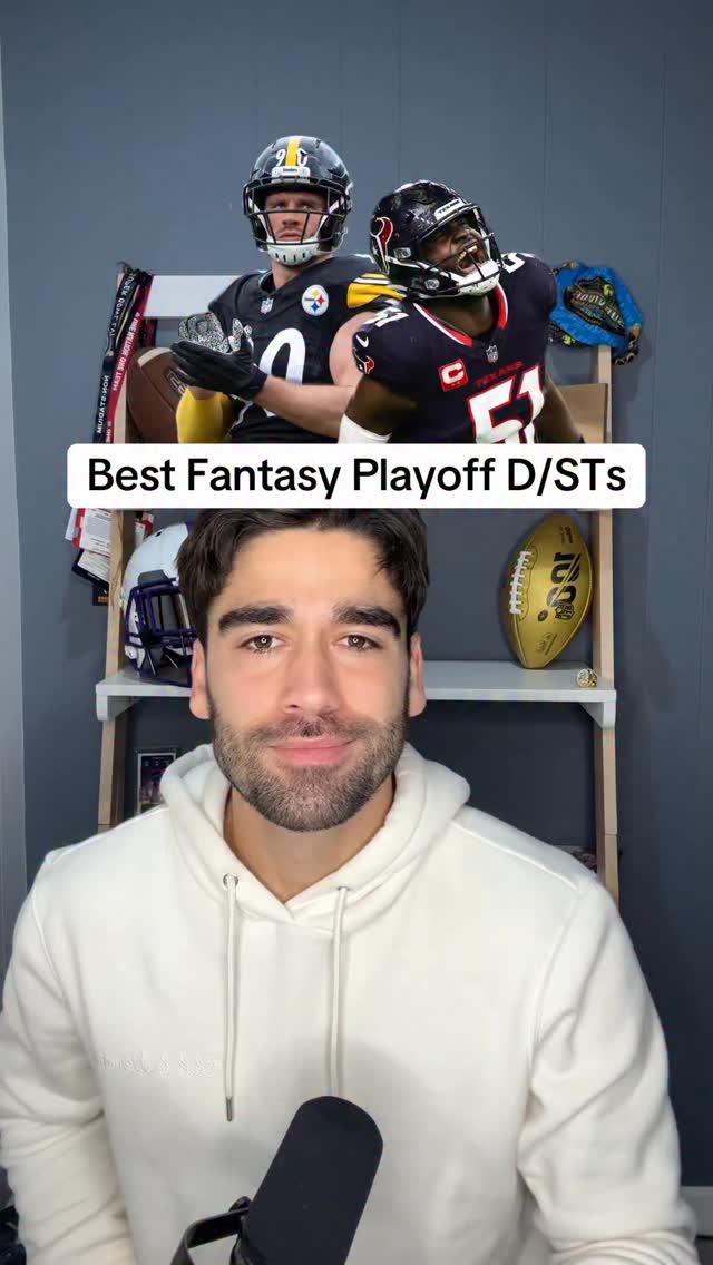 Instagram post by @joelsmythfantasy for Yahoo. Caption reads: The best D/STs for the fantasy playoffs 👀.