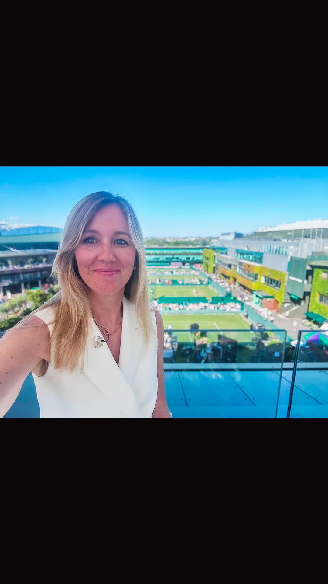 Instagram post by @marypatrux for The Kooples. Caption reads: [...] Court TV show on beIN SPORTS wearing....
