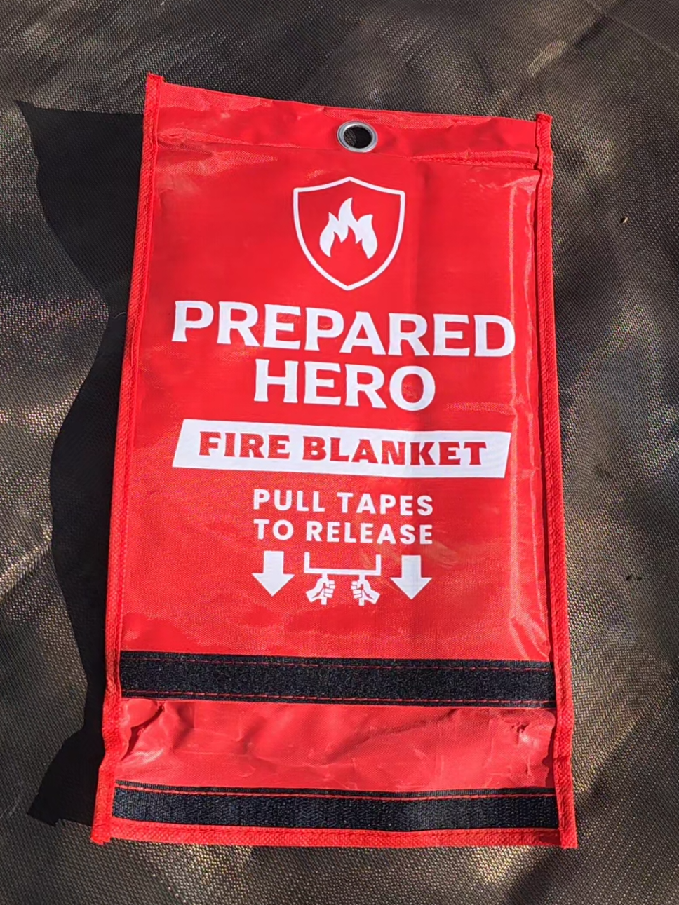 TikTok post by @chanceyardley for Prepared Hero. Caption reads: Prepared Hero Fire Blanket #preparedness [...].