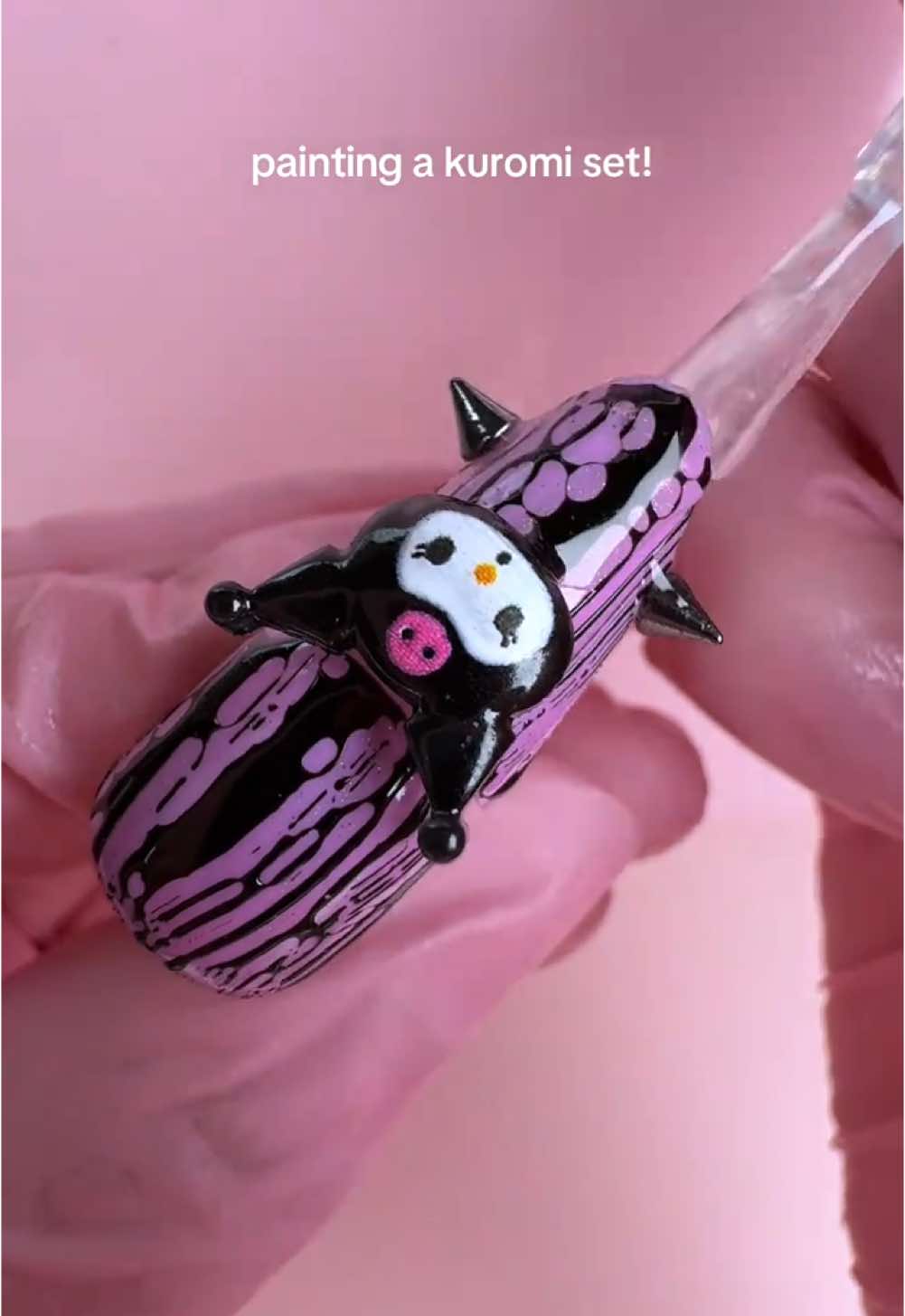 TikTok post by @kitumico for BORN PRETTY. Caption reads: [...] on nails v2 :D and poking gel from @born....