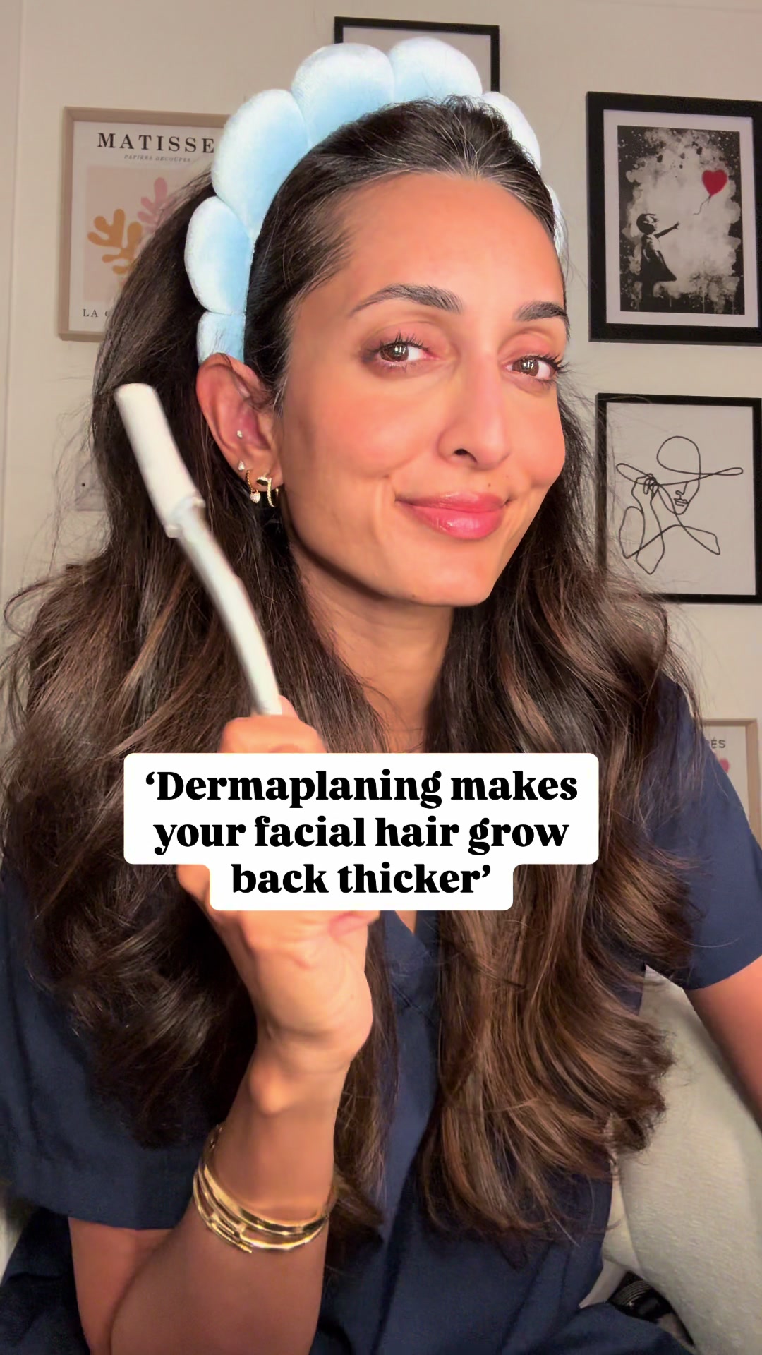 TikTok post by @theblushingdoc for Gillette Venus. Caption reads: #AD It’s #DermaDay! Ready to reveal smoother,....