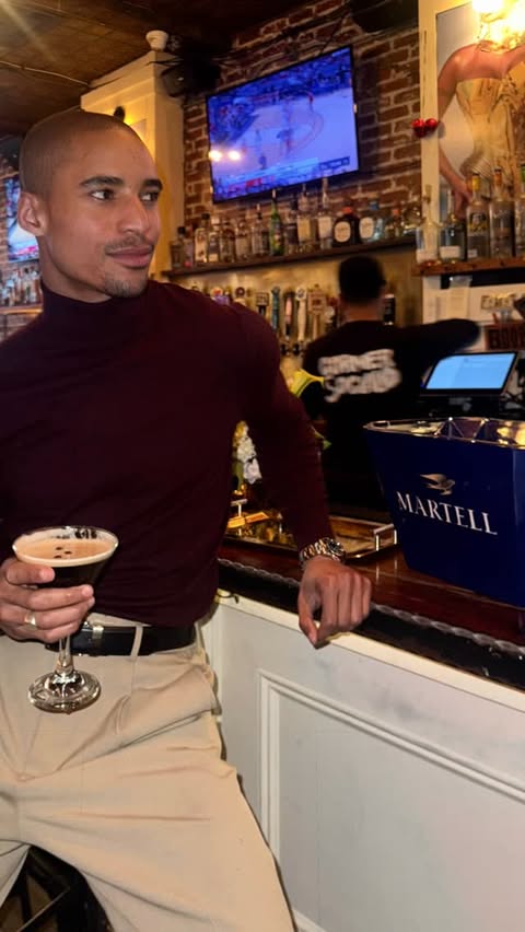 Instagram post by @maliklindo for Martell. Caption reads: Made it up to Harlem for brunch with the boys, and....