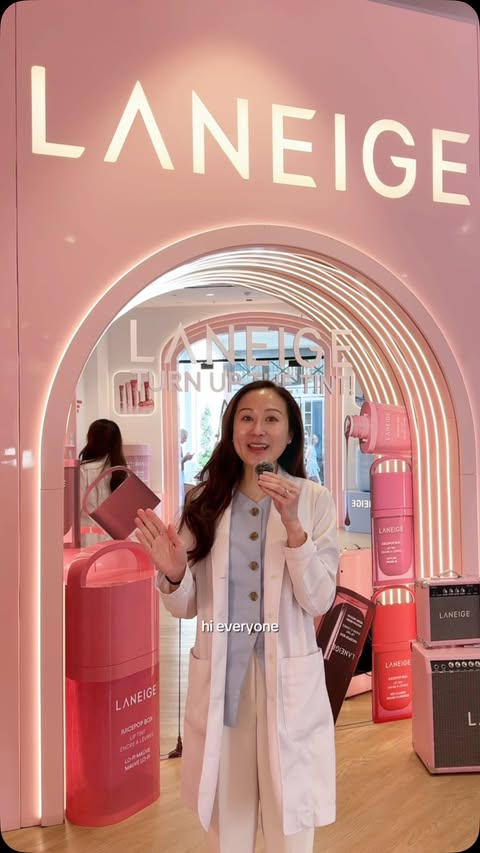 Instagram post by @derm.talk for Laneige. Caption reads: Hydration ≠ heavy skincare 💧#laneige_partner Had....
