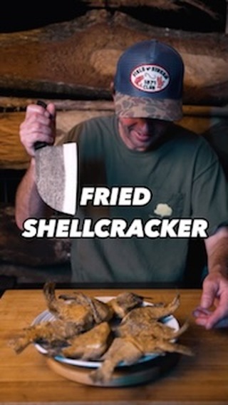 Instagram post by @iron_fire_cooking for Eggland's Best. Caption reads: FRIED SHELLCRAKER⤵️⤵️⤵️

The hidden delicacy of....