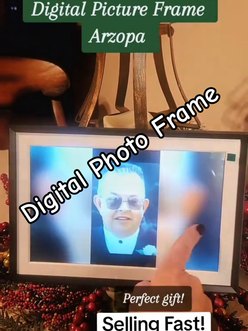 TikTok post by @mommad71_ for ARZOPA. Caption reads: [...] #digitalphotoframe @ARZOPA.