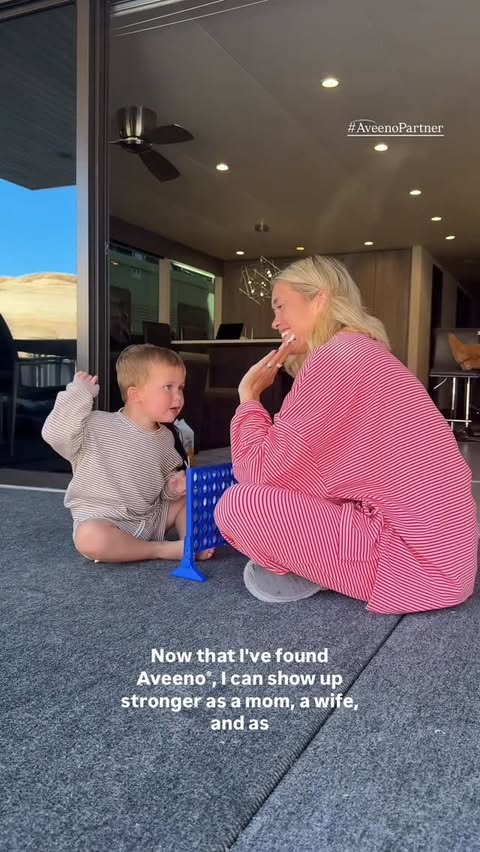 Instagram post by @torhalford for Aveeno. Caption reads: When my skin feels strong, I’m able to step out as....