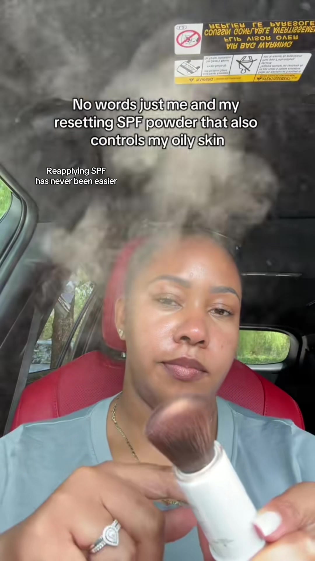 TikTok post by @bombshelltb for Supergoop. Caption reads: [...] at the same time. I pray supergoop never....