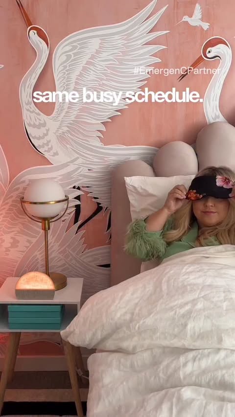 Instagram post by @mackenziedudzik for Emergen-C. Caption reads: #EmergenCPartner 2026’s energy: realistic [...].