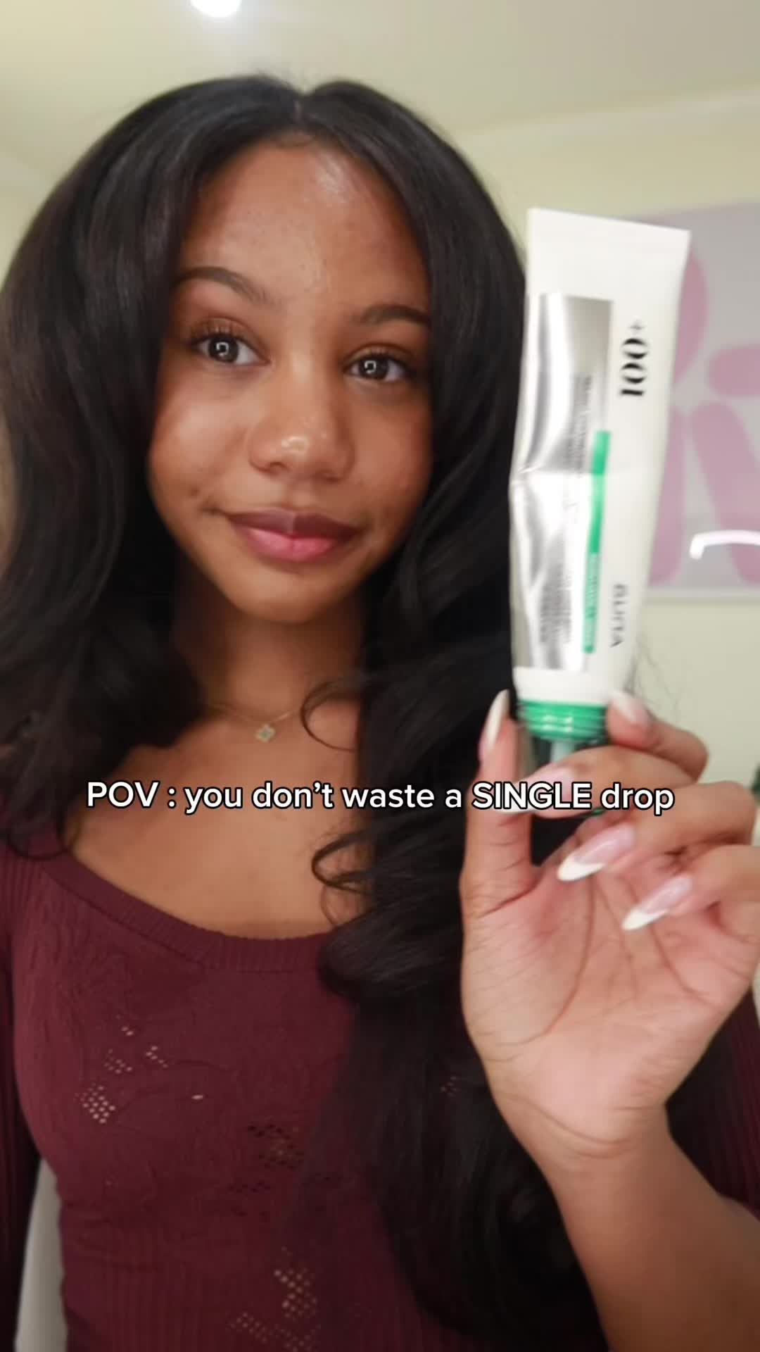 TikTok post by @lackinimportantbraincell for Anua. Caption reads: Anua’s PDRN hyaluronic acid 100 moisturizing [...].