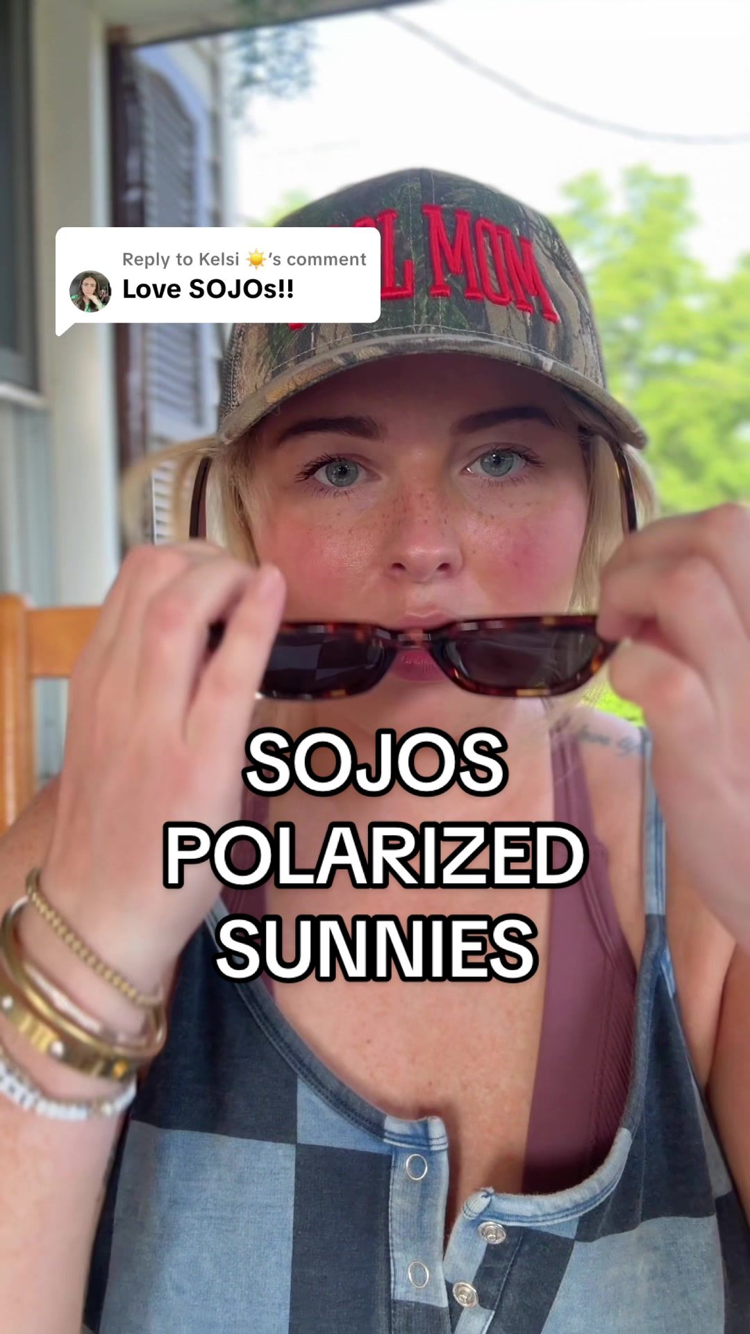 TikTok post by @leaxjane for SOJOS VISION. Caption reads: Replying to @Kelsi ☀️ I love these cat eye....