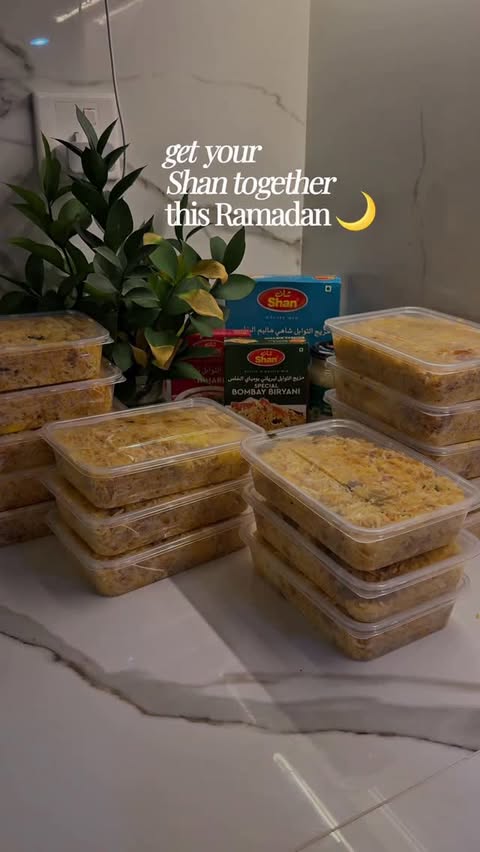 Instagram post by @samanhsoomro for Shan Foods. Caption reads: Back home and craving for Biryani? Gotta bug the....