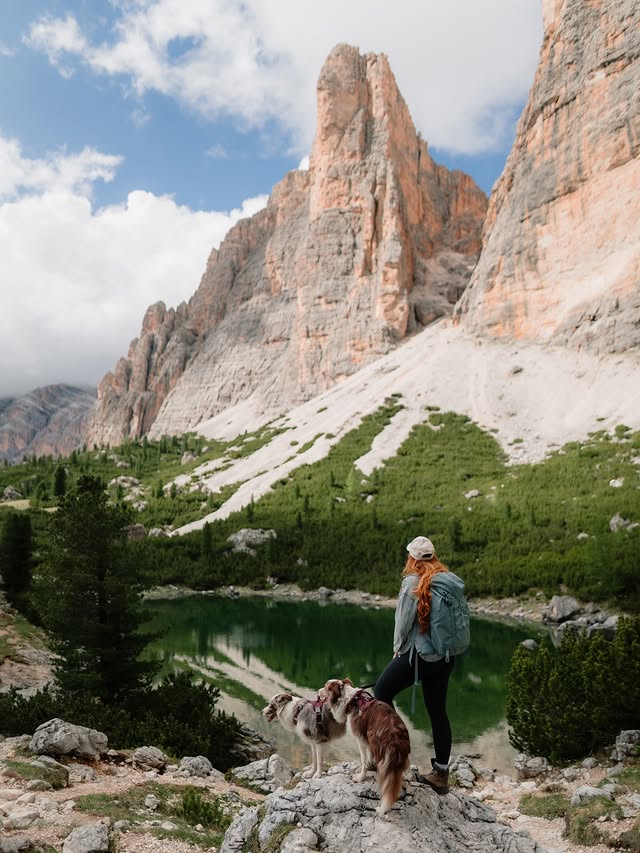 Instagram post by @twomerlecollies for Thule. Caption reads: [...] place to your Dolomites list? ⛰️ AD | @thule....