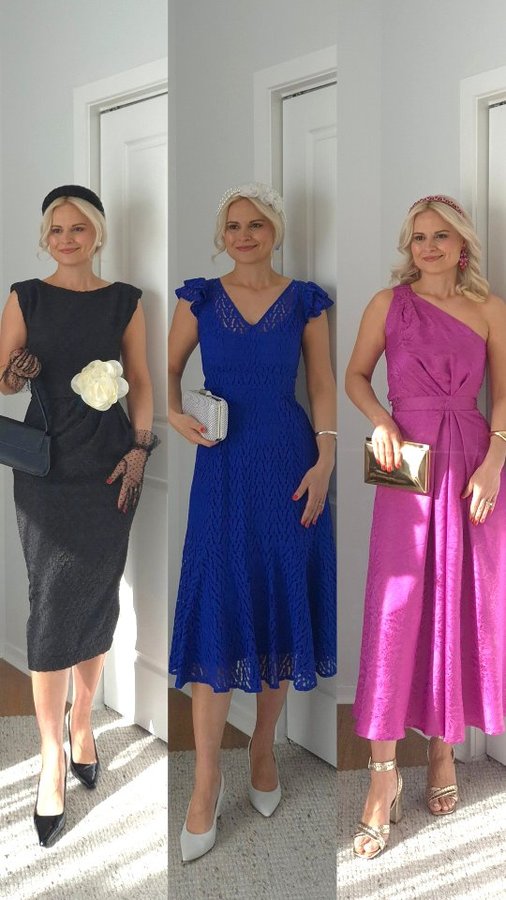 Instagram post by @stylingwithzee for SACHA DRAKE. Caption reads: [...] 3 Orleans one shoulder dress AD |....