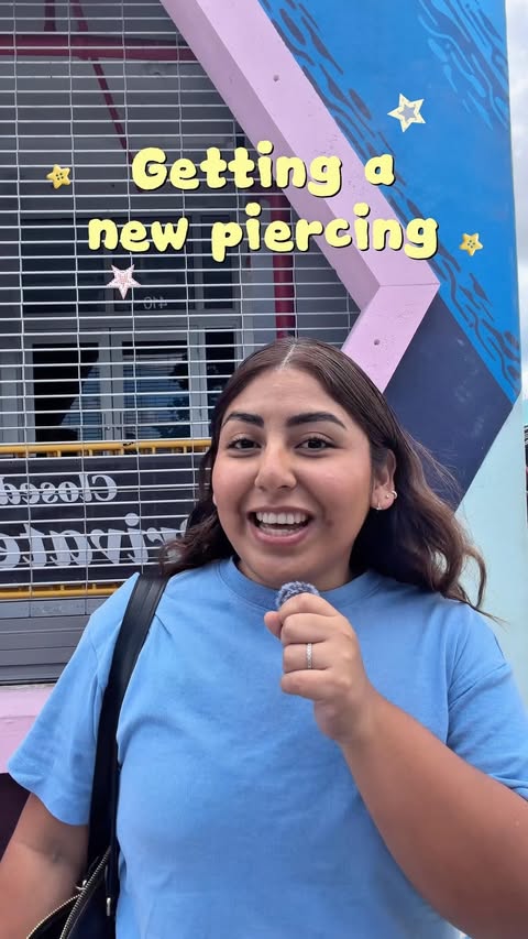 Instagram post by @itsgiaszn for Studs. Caption reads: [...] ✨ obsessed with my new piercings at @studs....