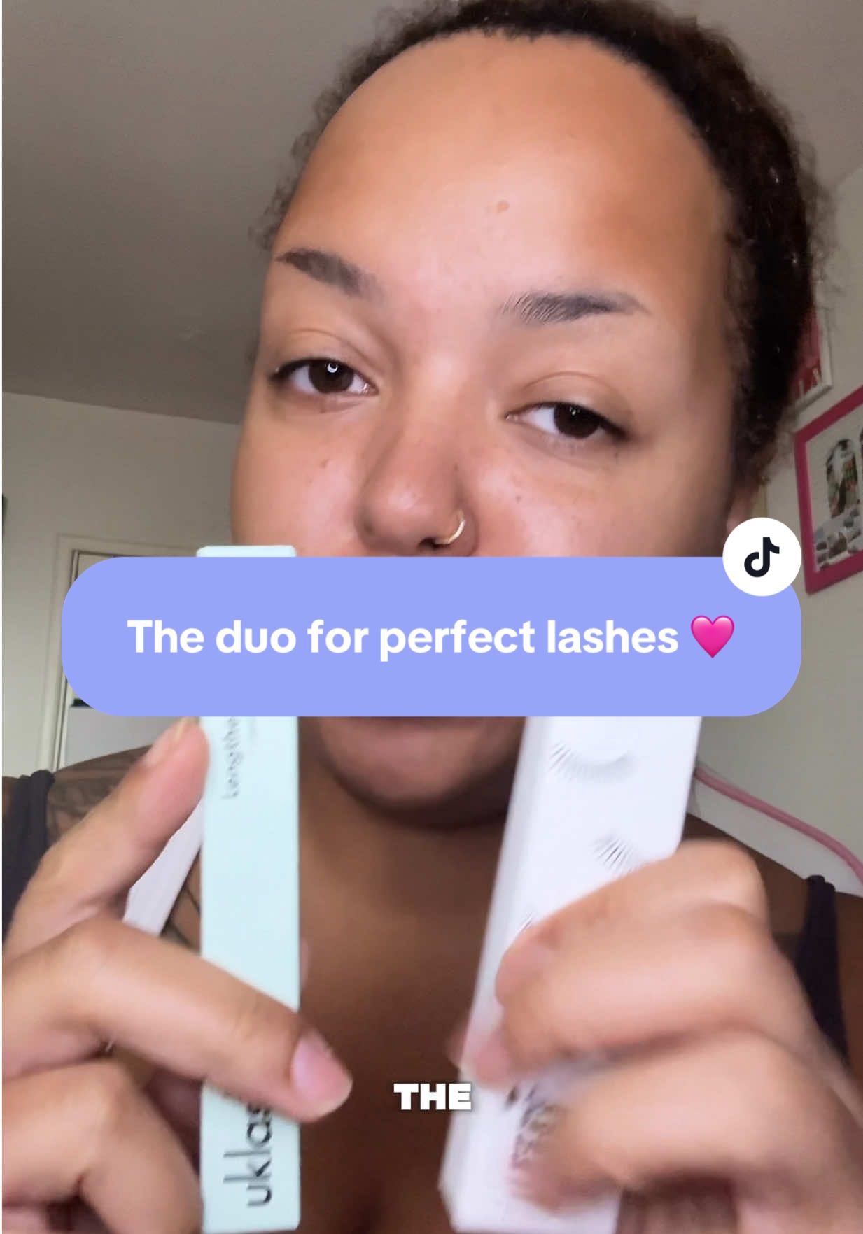 TikTok post by @janet.osayande for UKLASH. Caption reads: The duo for perfect lashes 🩷 @UKLASH  #uklash....