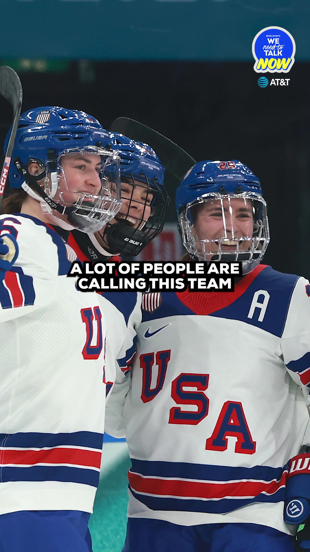 TikTok post by @weneedtotalk for AT&T. Caption reads: [...] #domination #womenssports Presented by @AT&T.