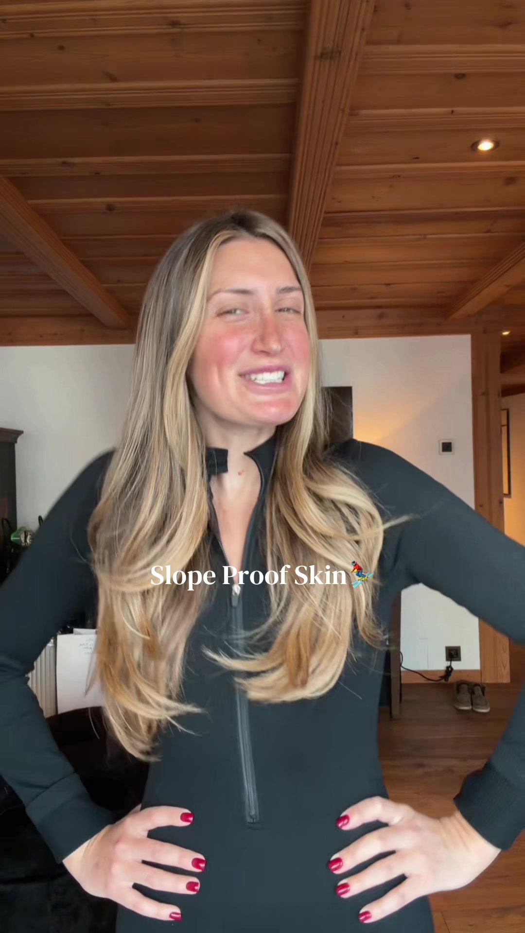 TikTok post by @audreypeters for Caudalie. Caption reads: [...] is officially slope proof because of....