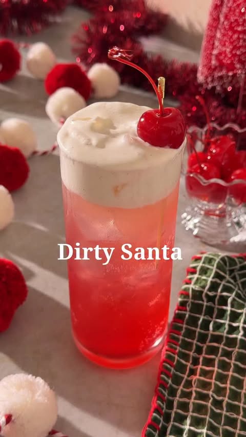 Instagram post by @bevsbybeverly for OLIPOP. Caption reads: Dirty Santa 🎅🏼

1/4 cup heavy whipping cream 
1....