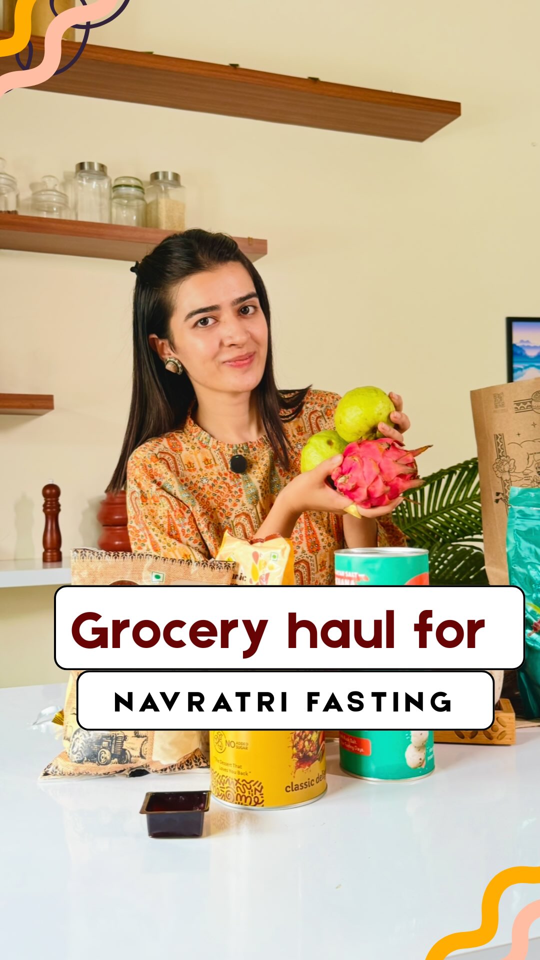 Instagram post by @nuttyovernutritionn for Farmley. Caption reads: This Navratri, I’m swapping heavy sabudana and....