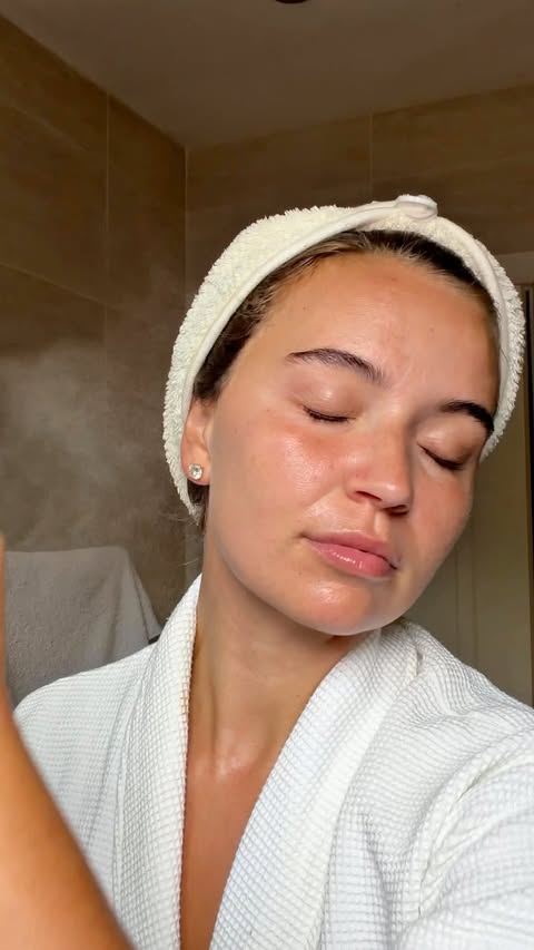 Instagram post by @_dannibenattar for Aestura. Caption reads: All hail @aestura.official 🤍✨ Healthy skin....
