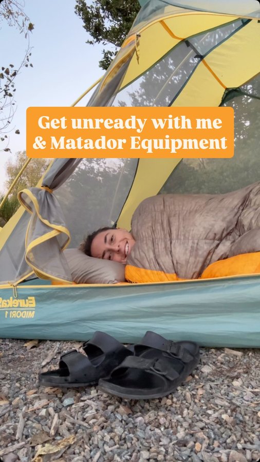 Instagram post by @beeswildlife for Matador Equipment. Caption reads: A campground with running water is a luxury! 💦 🧼....