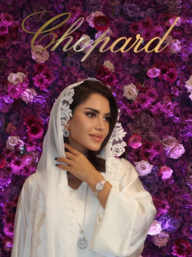 Instagram post by @nojoud_alrumaihi for Chopard. Caption reads: An Evening of Diamonds & Dreams 
With @chopard &....