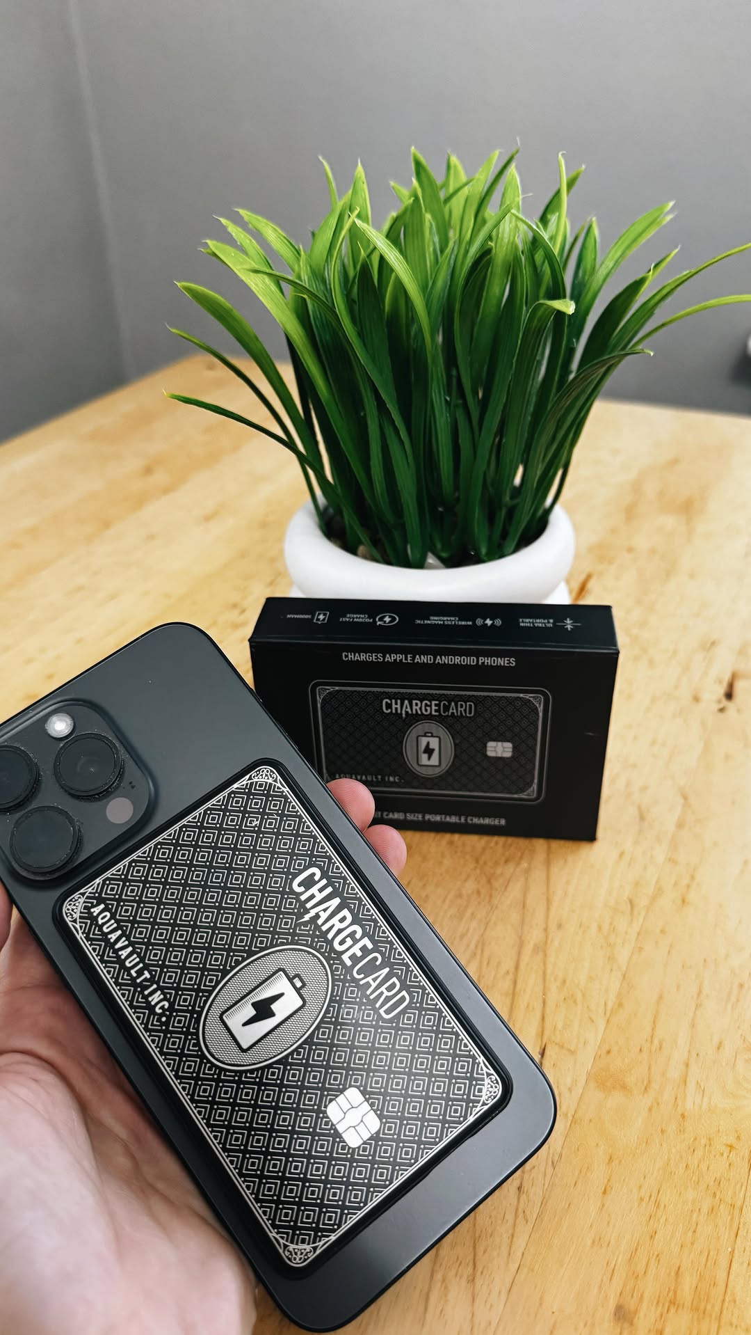 Instagram post by @kvncozkya for AquaVault. Caption reads: Say goodbye to carrying cables for charging your....