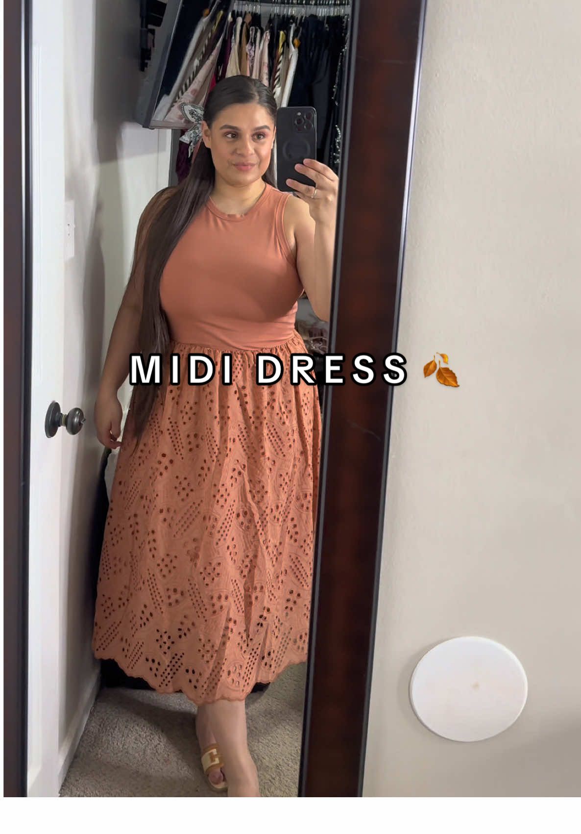 TikTok post by @_geidyo for Grace Karin US Shop. Caption reads: Midi dress perfect for fall 😍 @Grace Karin US....