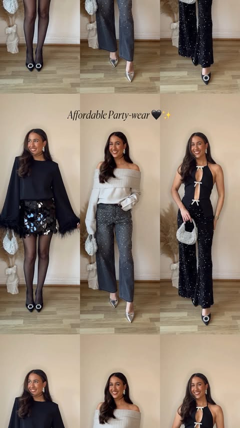 Instagram post by @sophieapps for Boohoo. Caption reads: AFFORDABLE PARTY-WEAR OPTIONS 🖤✨ if you want a....