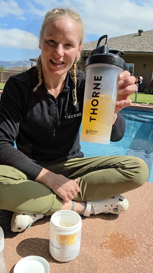 Instagram post by @bulletvalentina for Thorne. Caption reads: Precision wins fights. Keeping my routine....