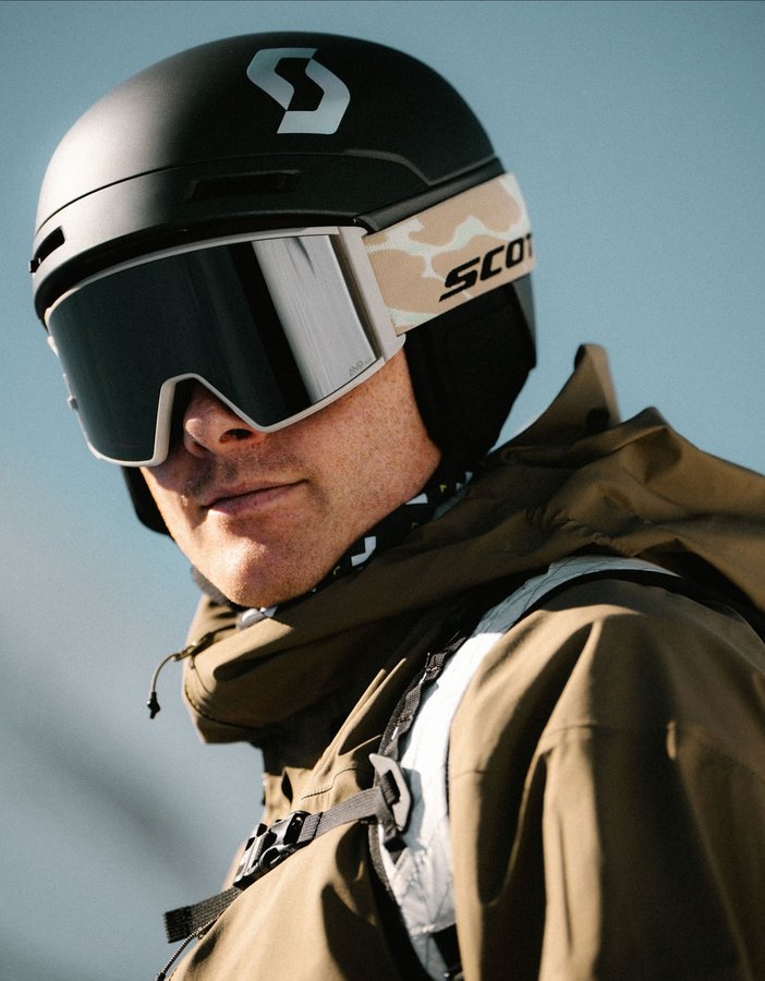 Instagram post by @nikolaischirmer for SCOTT Sports. Caption reads: New winter, new goggles and helmets😎 Great few....