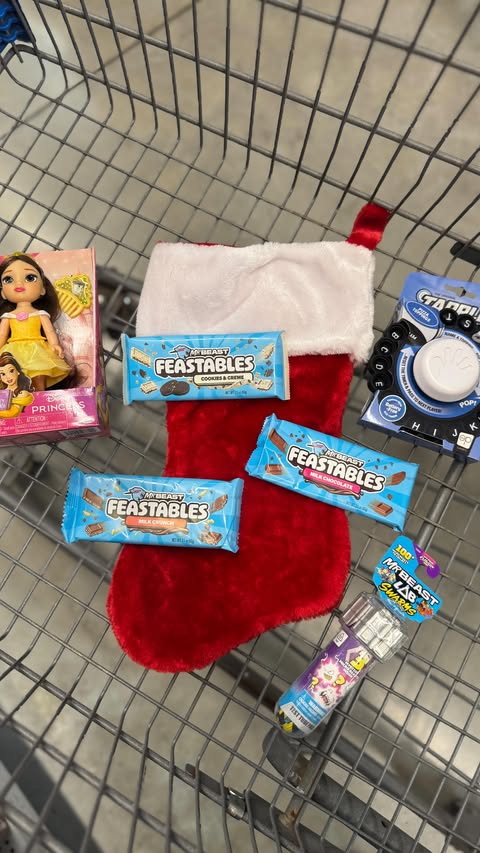 Instagram post by @mamashops__ for Feastables. Caption reads: Quick gift idea: MrBeast Feastables! 🍫
My boys....